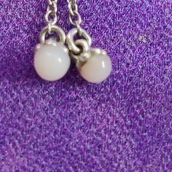 Sterling Silver Genuine Pink Opal Dangle Ring - Picture 5 of 8